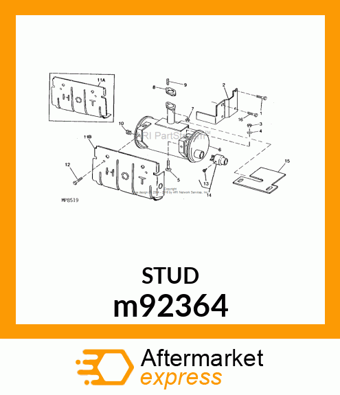 STUD, M8 X 1.25 X 33 m92364