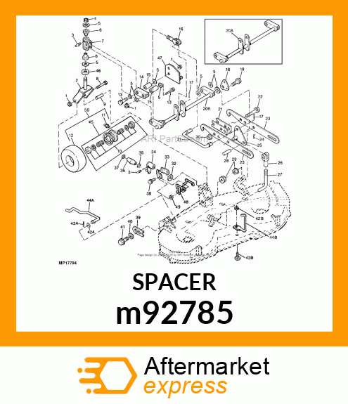 SPACER, CASTER M92785 (YELLOW) m92785