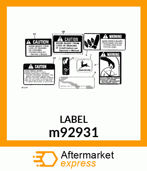 LABEL, DANGER (AUGER) m92931