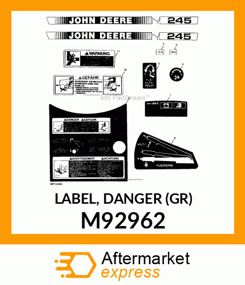 LABEL, DANGER (GR) M92962