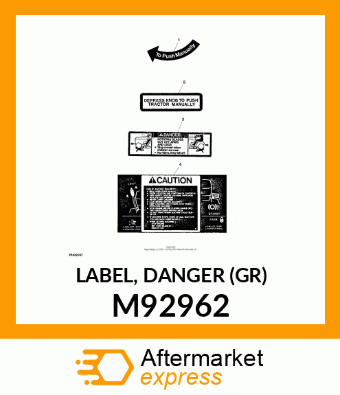 LABEL, DANGER (GR) M92962