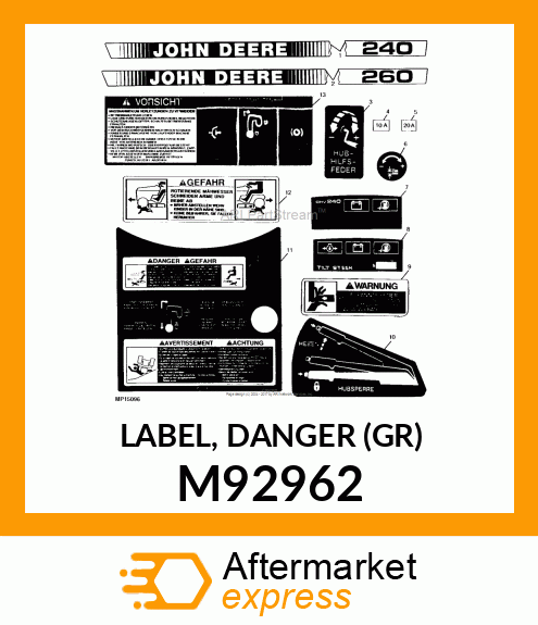 LABEL, DANGER (GR) M92962