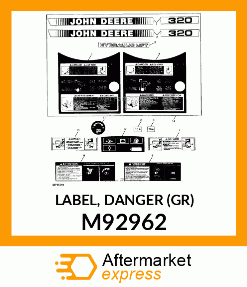 LABEL, DANGER (GR) M92962