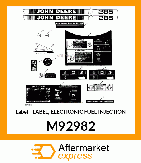 Label - LABEL, ELECTRONIC FUEL INJECTION M92982