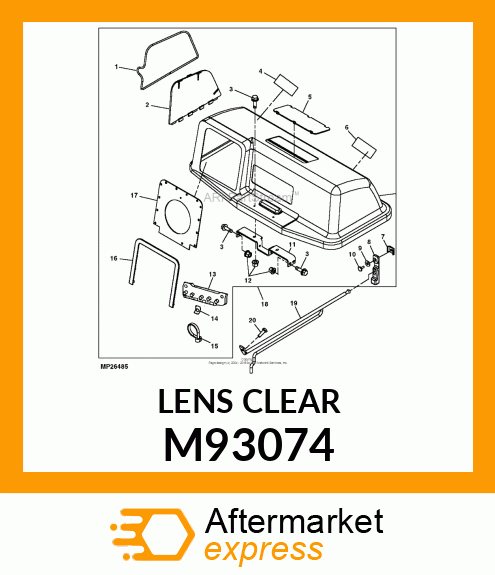 WINDOW, WINDOW, TOP HOPPER M93074