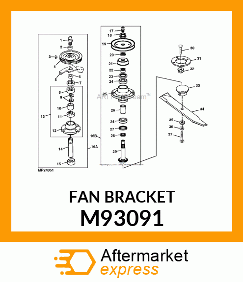 FAN, FAN, SHEAVE M93091