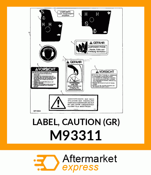 LABEL, CAUTION (GR) M93311