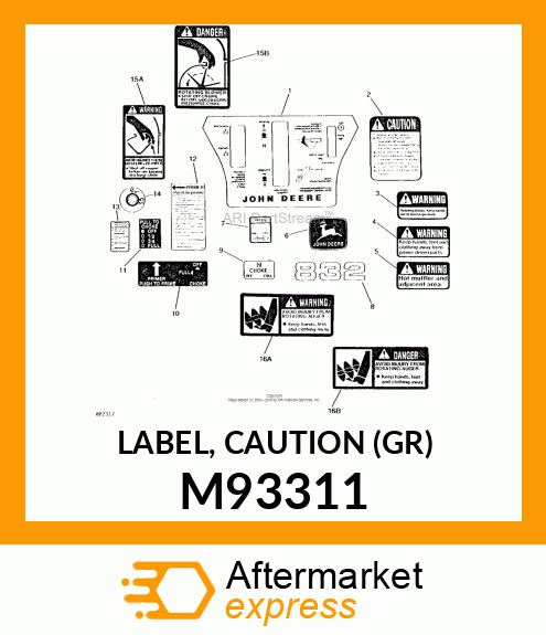 LABEL, CAUTION (GR) M93311