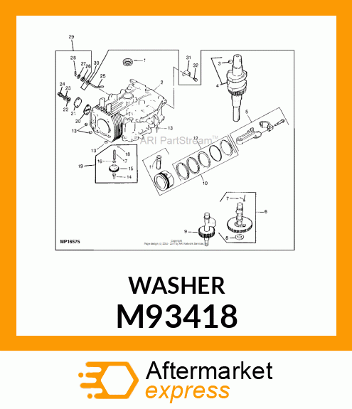 WASHER, GOVERNOR GEAR THRUST M93418