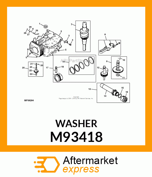 WASHER, GOVERNOR GEAR THRUST M93418