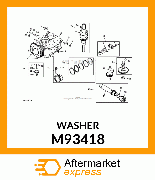 WASHER, GOVERNOR GEAR THRUST M93418