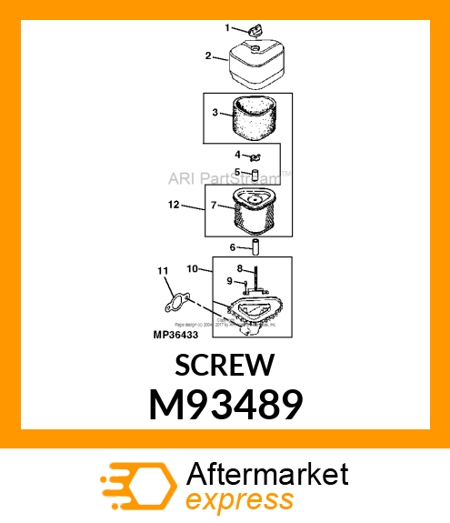 SCREW, SCREW, MOUNTING PLATE STUD M93489