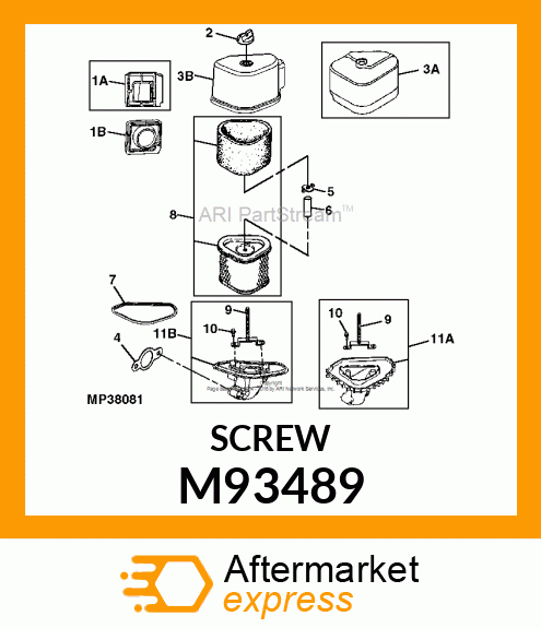 SCREW, SCREW, MOUNTING PLATE STUD M93489