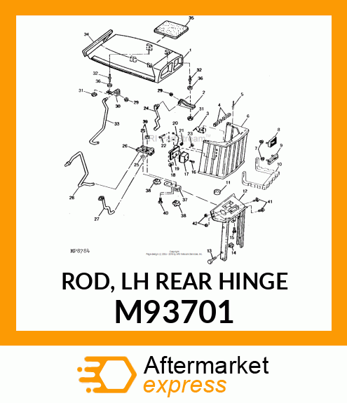 ROD, LH REAR HINGE M93701