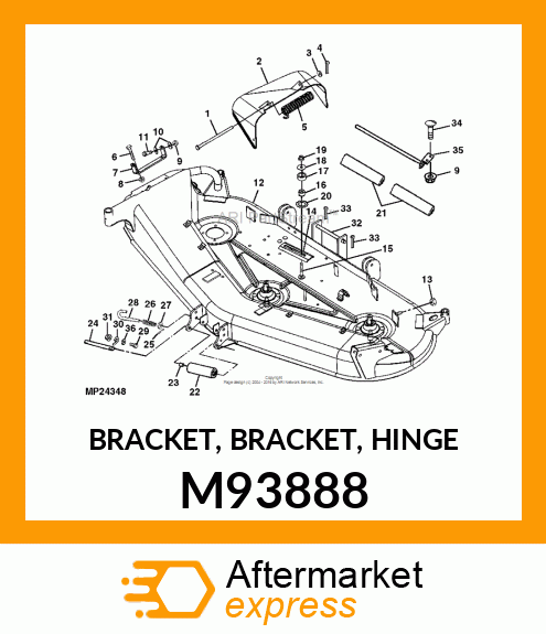 BRACKET, BRACKET, HINGE M93888