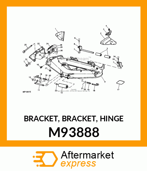 BRACKET, BRACKET, HINGE M93888