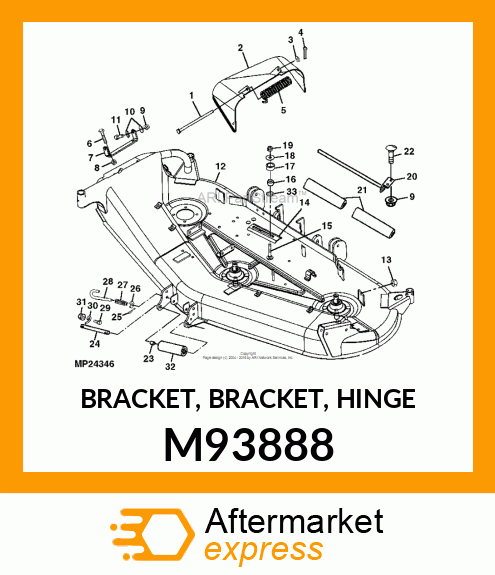 BRACKET, BRACKET, HINGE M93888