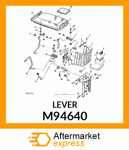 ROD, RH FRONT HINGE M94640