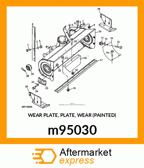 WEAR PLATE, PLATE, WEAR (PAINTED) m95030