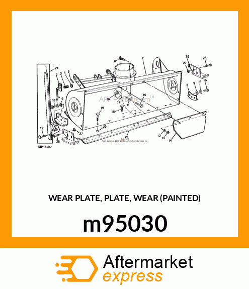 WEAR PLATE, PLATE, WEAR (PAINTED) m95030