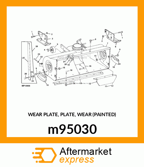 WEAR PLATE, PLATE, WEAR (PAINTED) m95030