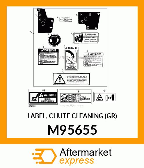 LABEL, CHUTE CLEANING (GR) M95655