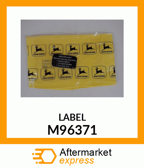 LABEL, IMPORTANT M96371