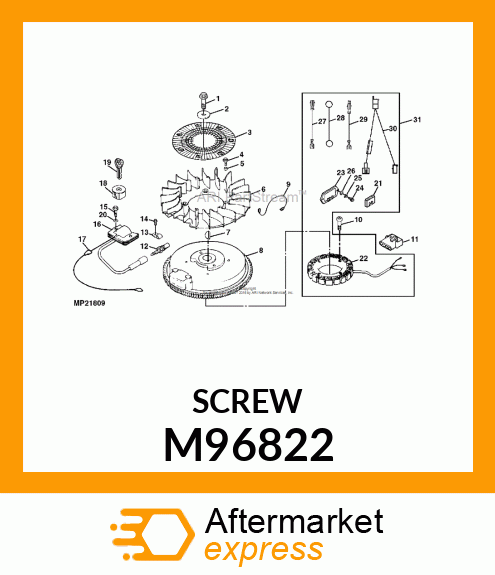 SCREW, STATOR MOUNTING M5 X .8 X 25 M96822