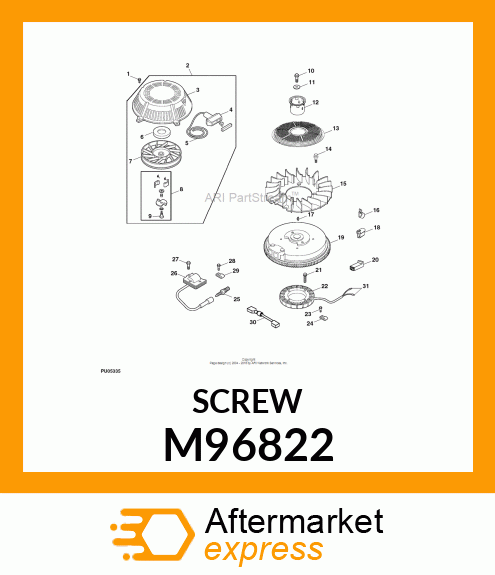 SCREW, STATOR MOUNTING M5 X .8 X 25 M96822