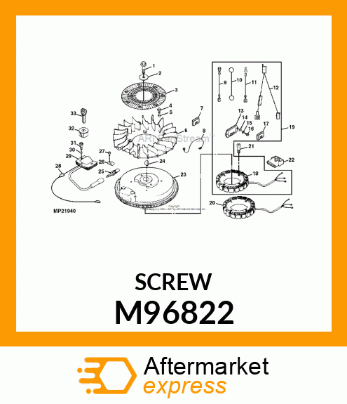 SCREW, STATOR MOUNTING M5 X .8 X 25 M96822