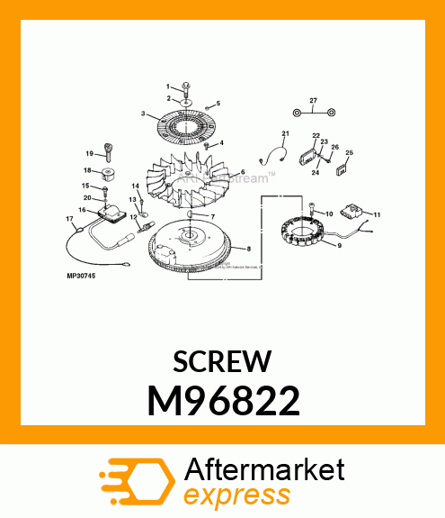 SCREW, STATOR MOUNTING M5 X .8 X 25 M96822