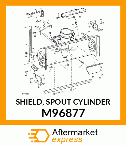 SHIELD, SPOUT CYLINDER M96877