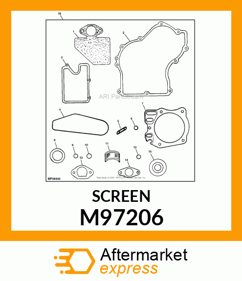 SCREEN, OIL FILTER M97206