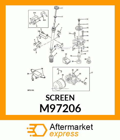 SCREEN, OIL FILTER M97206