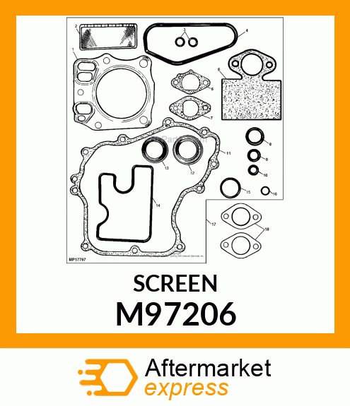 SCREEN, OIL FILTER M97206