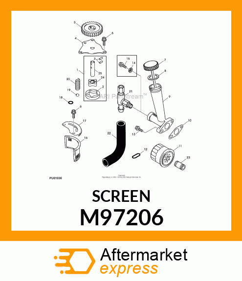 SCREEN, OIL FILTER M97206