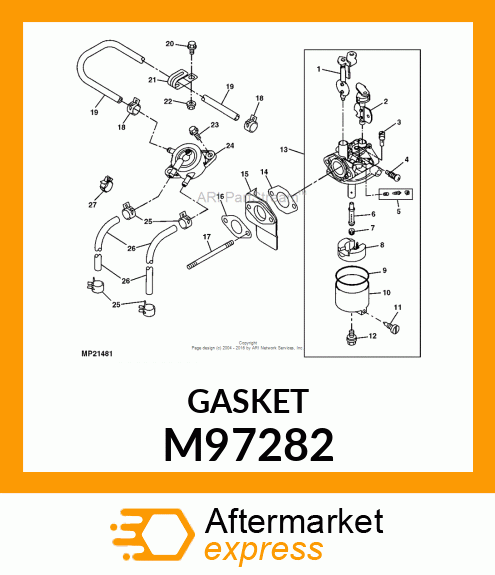 GASKET, INSULATOR RUBBER M97282