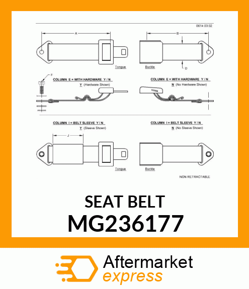 SEAT BELT ASSY MG236177