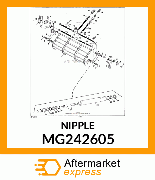 Threaded Nipple - COUPLER, 3/4 MALE THREADS(19MM) MG242605