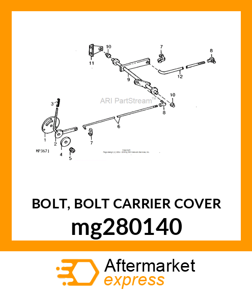 BOLT, BOLT CARRIER COVER mg280140