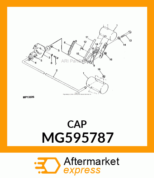 Spare part MG595787 + NUT, PUSH 3/8