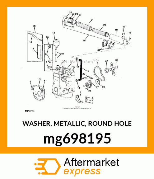 WASHER, METALLIC, ROUND HOLE mg698195