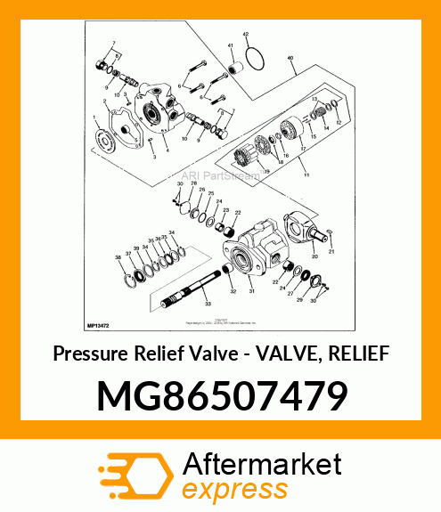 Pressure Relief Valve - VALVE, RELIEF MG86507479