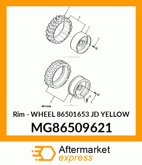 Wheel 86501653 Jd Yellow MG86509621