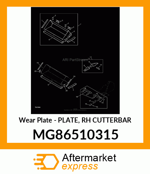 Wear Plate - PLATE, RH CUTTERBAR MG86510315