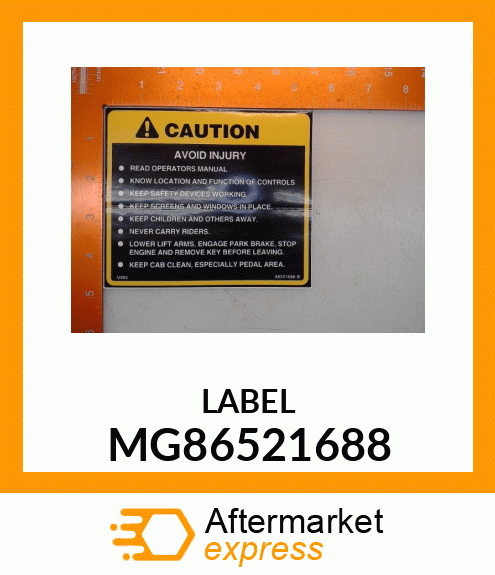 LABEL, CAUTION WORDS MG86521688