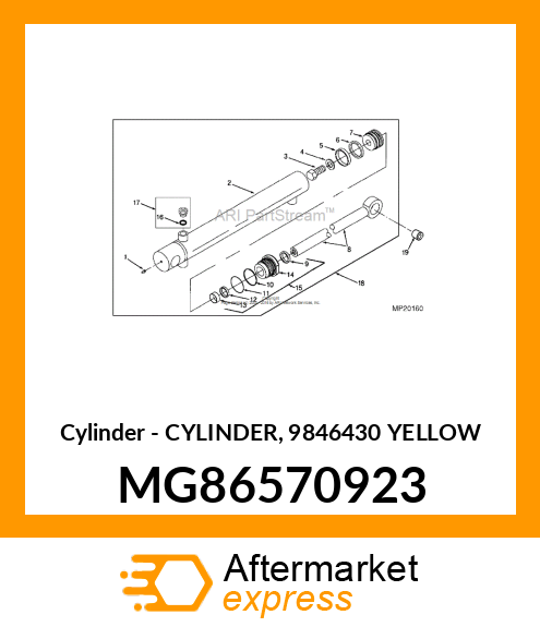 Cylinder - CYLINDER, 9846430 YELLOW MG86570923