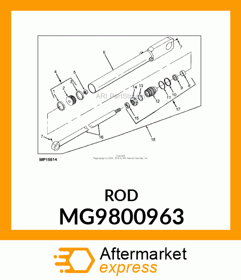 Hydraulic Cylinder Rod - ROD, PISTON MG9800963