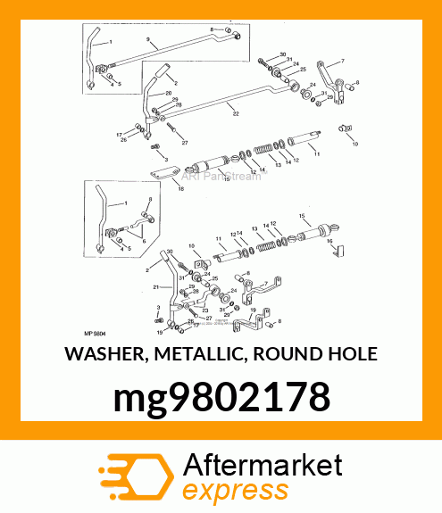 WASHER, METALLIC, ROUND HOLE mg9802178