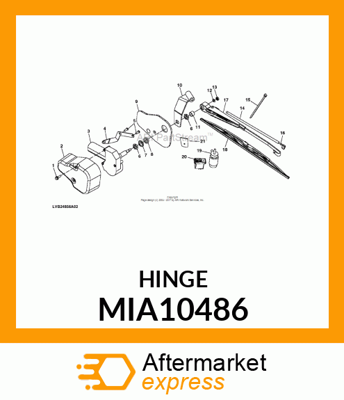 HINGE, REAR, RH MIA10486